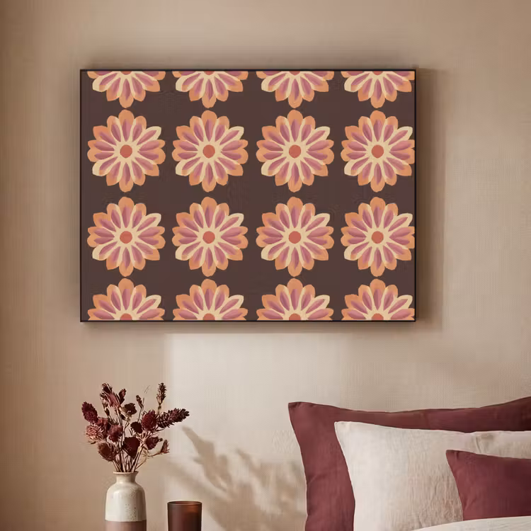 Art Frame - Bloemen - Patroon - Bruin — 2