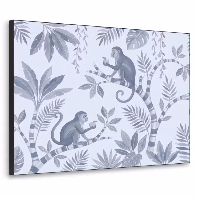 Art Frame - Aap - Boom - Bladeren - Jungle - Illustratie — 1