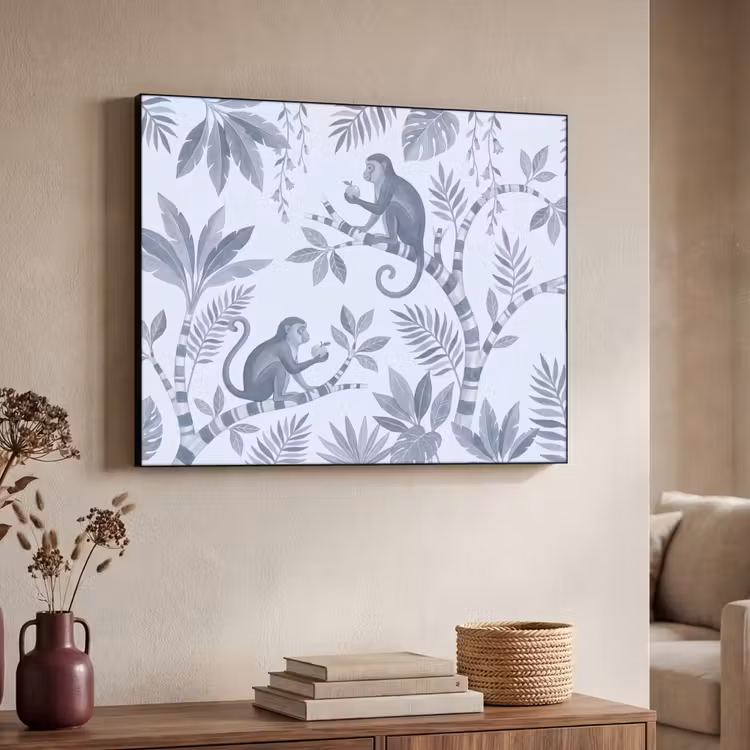 Art Frame - Aap - Boom - Bladeren - Jungle - Illustratie — 4
