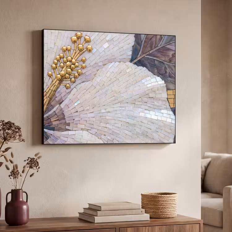 Art Frame - Bloemen - Mozaïek - Kunst - Modern - Goud — 4