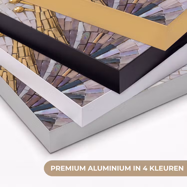 Art Frame - Bloemen - Mozaïek - Kunst - Modern - Goud — 5