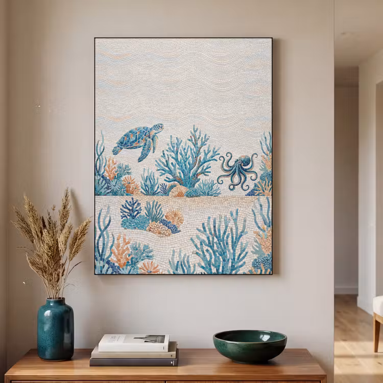 Art Frame - Dieren - Onderwater - Natuur - Mozaïek - Blauw — 2