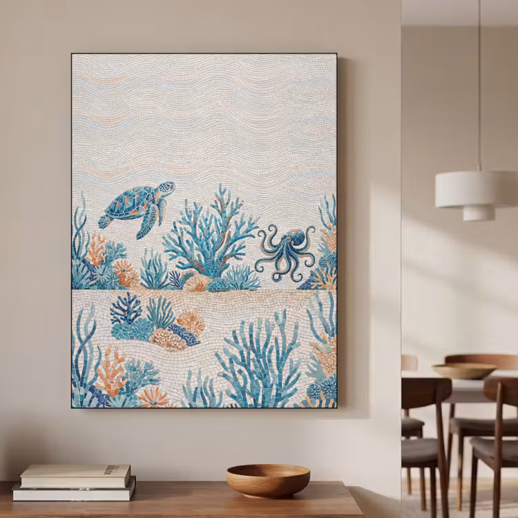 Art Frame - Dieren - Onderwater - Natuur - Mozaïek - Blauw — 3
