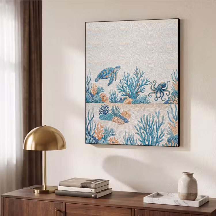 Art Frame - Dieren - Onderwater - Natuur - Mozaïek - Blauw — 4
