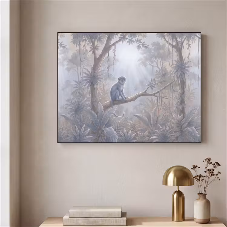 Art Frame - Aap - Boom - Jungle - Natuur - Grijs — 3