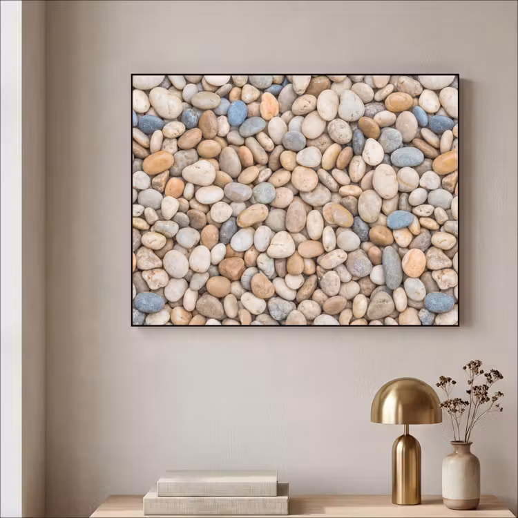 Art Frame - Kiezelstenen - Natuur - Textuur - Beige - Grijs — 3