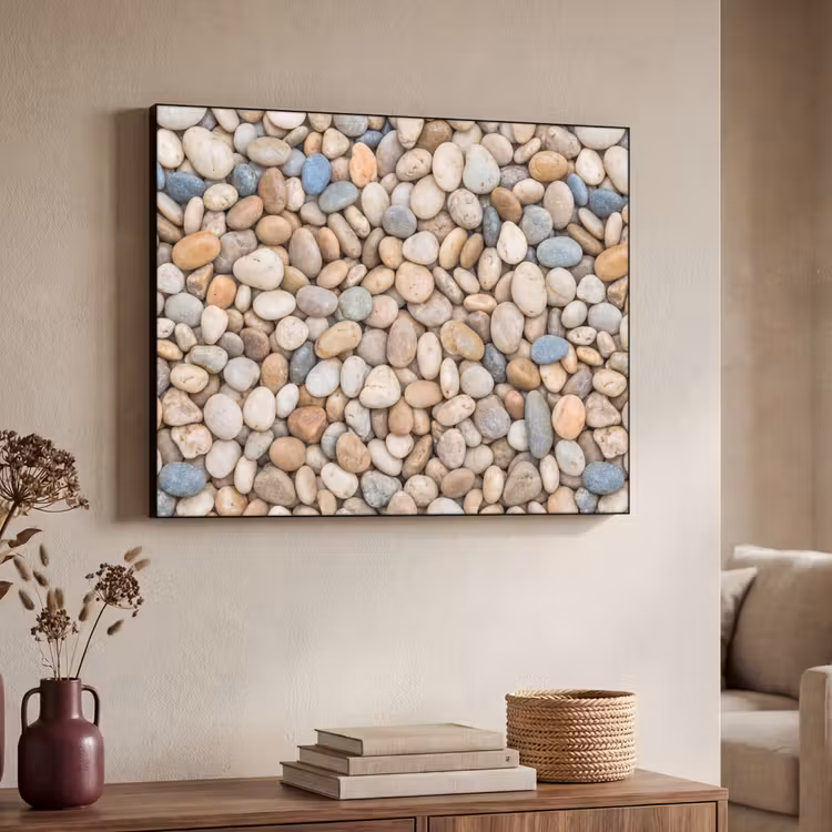 Art Frame - Kiezelstenen - Natuur - Textuur - Beige - Grijs — 4