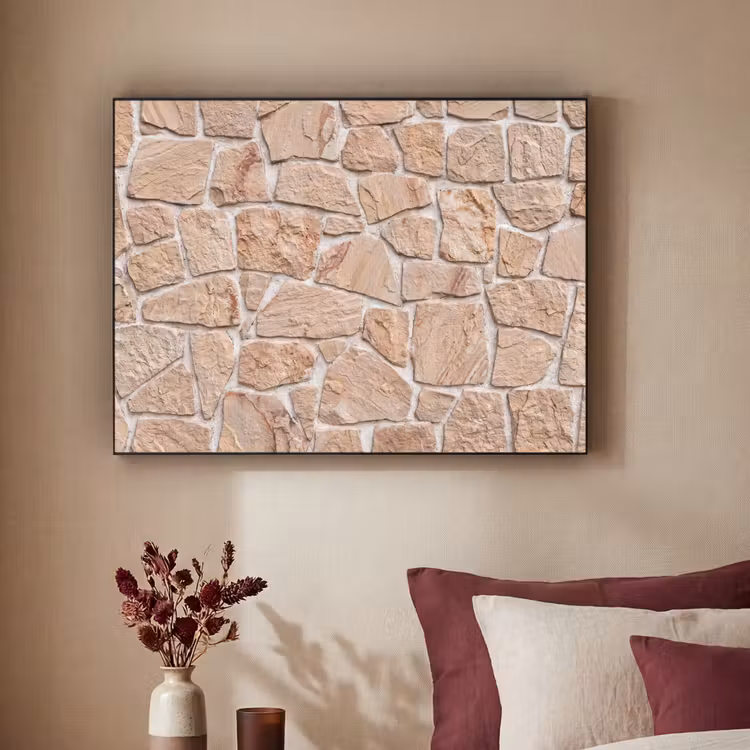 Art Frame - Muur - Steen - Patroon - Rustiek - Beige — 2
