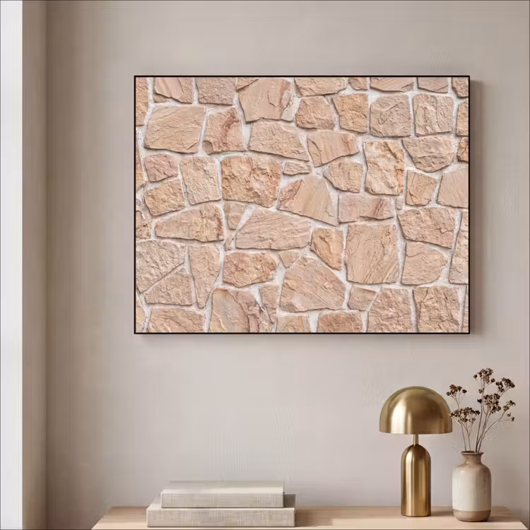 Art Frame - Muur - Steen - Patroon - Rustiek - Beige — 3