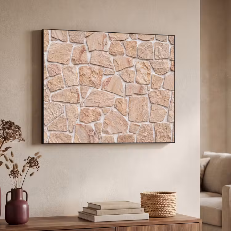 Art Frame - Muur - Steen - Patroon - Rustiek - Beige — 4