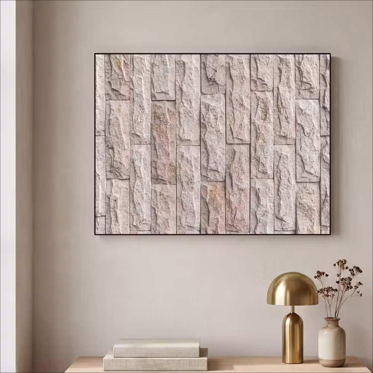 Art Frame - Muur - Steen - Ruw - Beige - Textuur — 3