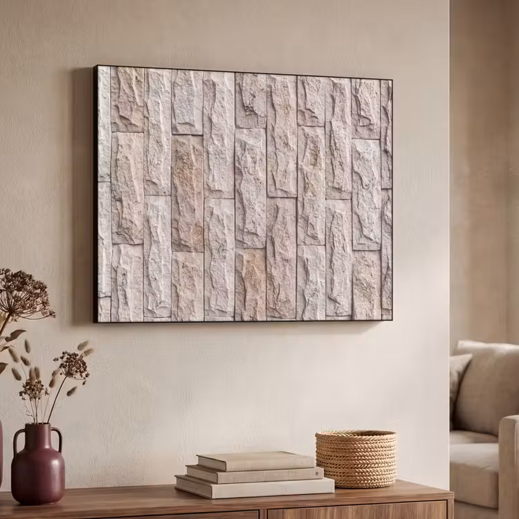 Art Frame - Muur - Steen - Ruw - Beige - Textuur — 4