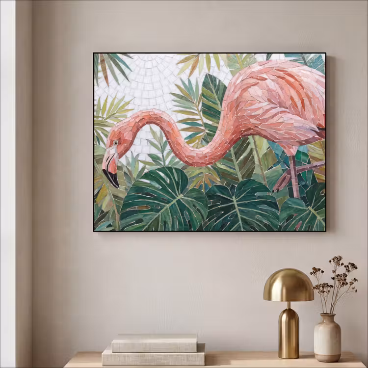 Art Frame - Natuur - Bladeren - Abstract - Groen - Vogel — 3