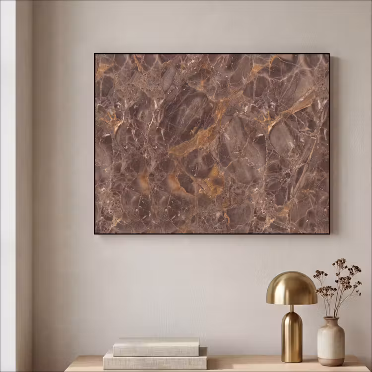Art Frame - Marmer - Patroon - Natuur - Bruin - Goud — 3