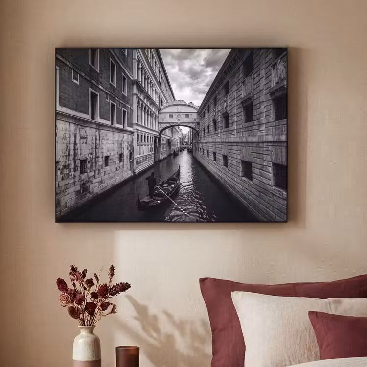 Art Frame - Boot - Waterweg - Stad - Zwart-wit - Architectuur — 2