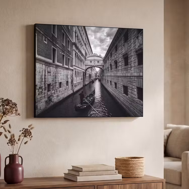 Art Frame - Boot - Waterweg - Stad - Zwart-wit - Architectuur — 4