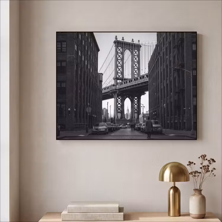 Art Frame - Brug - Stad - Architectuur - Modern - Zwart-wit — 3