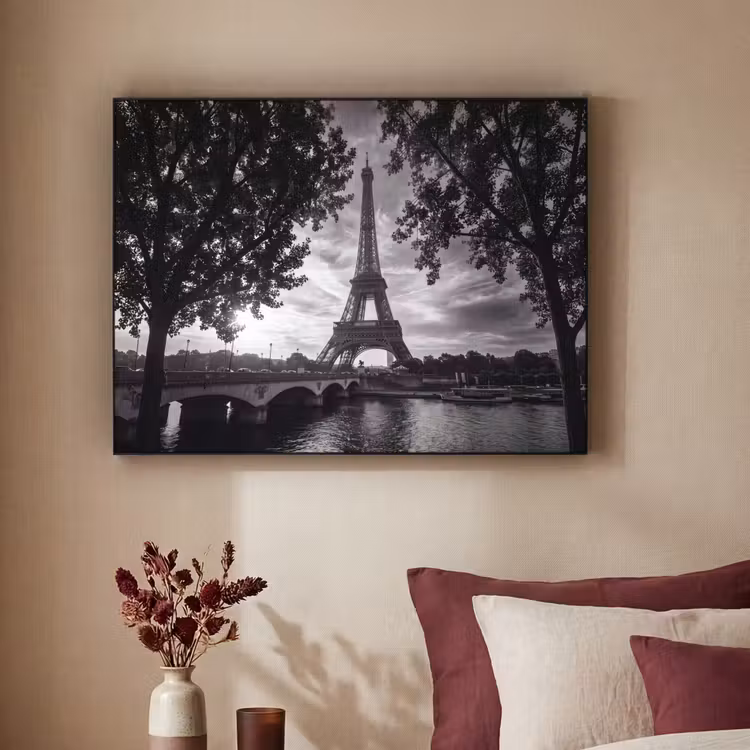 Art Frame - Eiffeltoren - Parijs - Rivier - Architectuur - Zwart-wit — 2