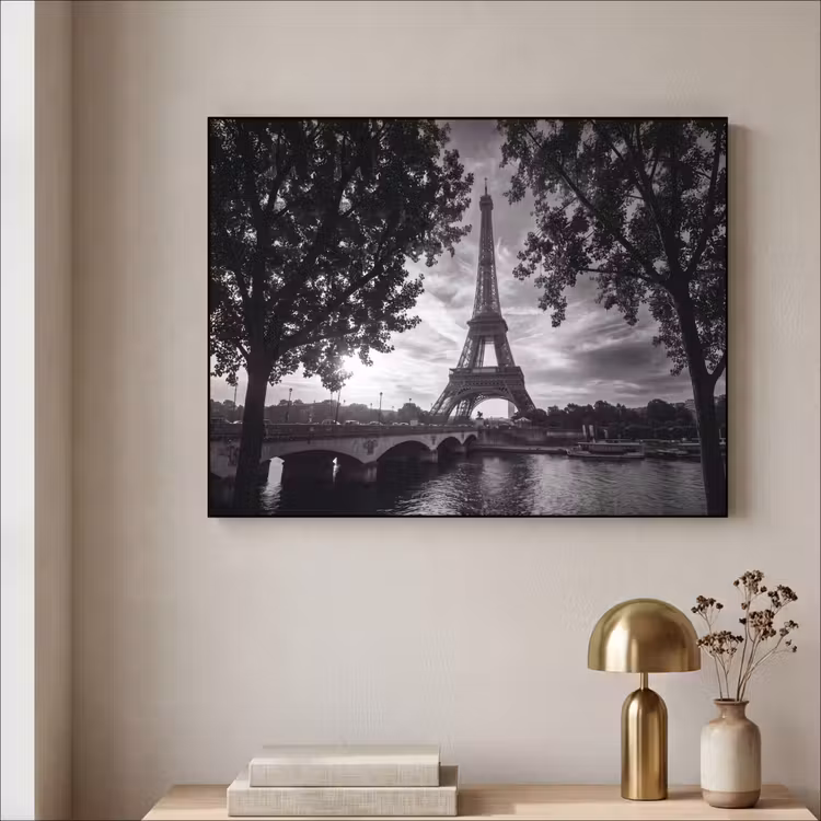 Art Frame - Eiffeltoren - Parijs - Rivier - Architectuur - Zwart-wit — 3
