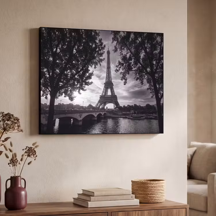 Art Frame - Eiffeltoren - Parijs - Rivier - Architectuur - Zwart-wit — 4