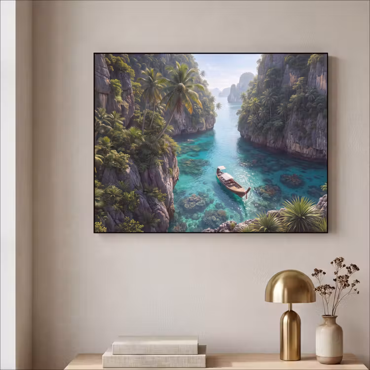 Art Frame - Eiland - Tropisch - Water - Palmbomen - Natuur — 3