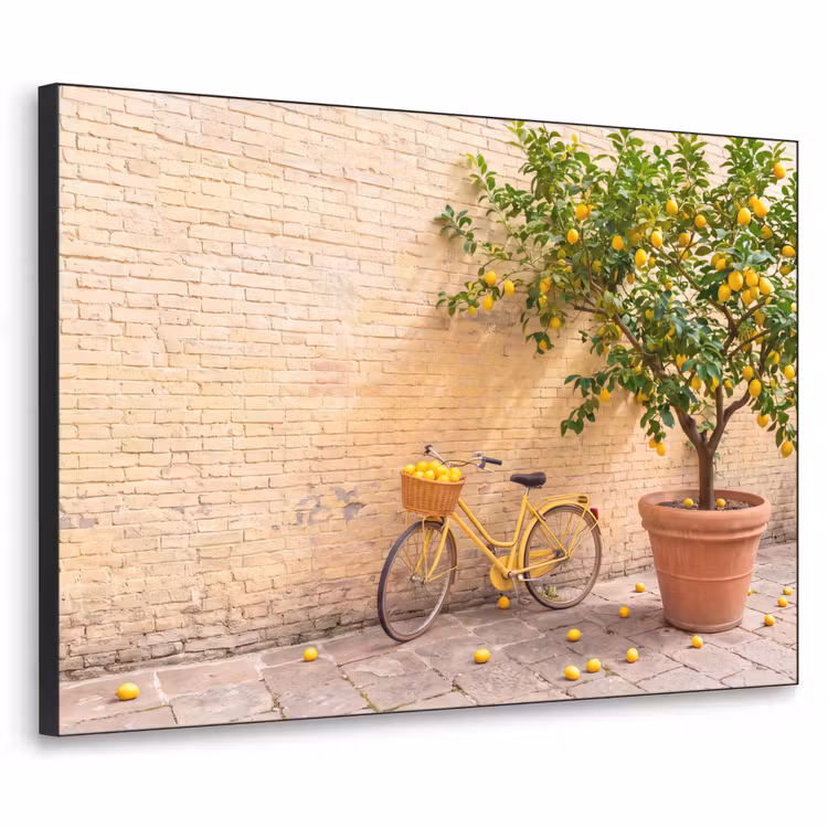 Art Frame - Fiets - Mand - Eten - Geel - Zomer — 1