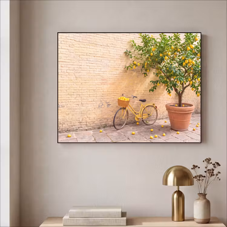 Art Frame - Fiets - Mand - Eten - Geel - Zomer — 3