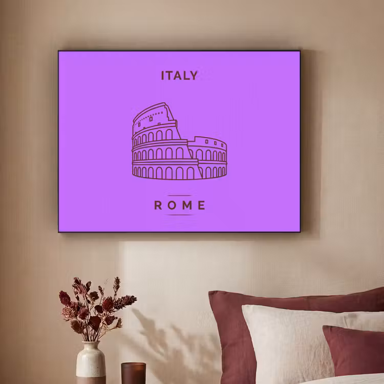 Art Frame - Architectuur - Colosseum - Rome - Minimalistisch - Paars — 2