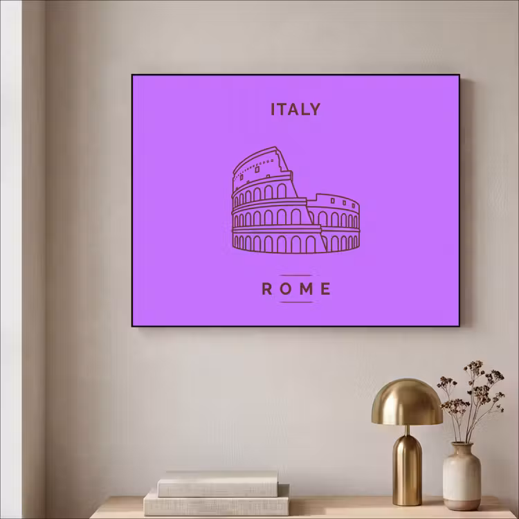 Art Frame - Architectuur - Colosseum - Rome - Minimalistisch - Paars — 3