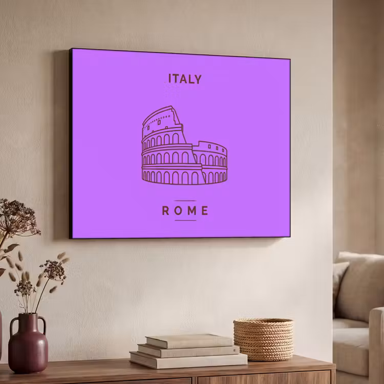 Art Frame - Architectuur - Colosseum - Rome - Minimalistisch - Paars — 4