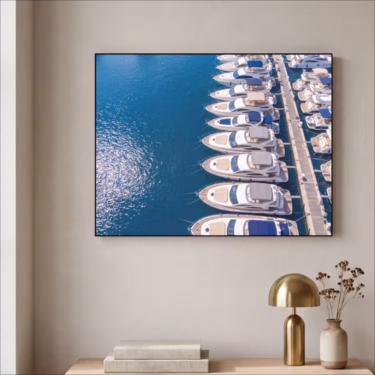 Art Frame - Boot - Jachthaven - Water - Zomer - Blauw — 3