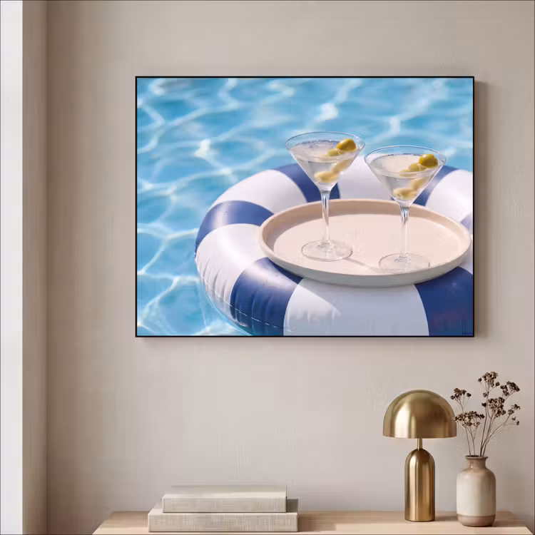Art Frame - Cocktail - Zwembad - Zomer - Blauw — 3