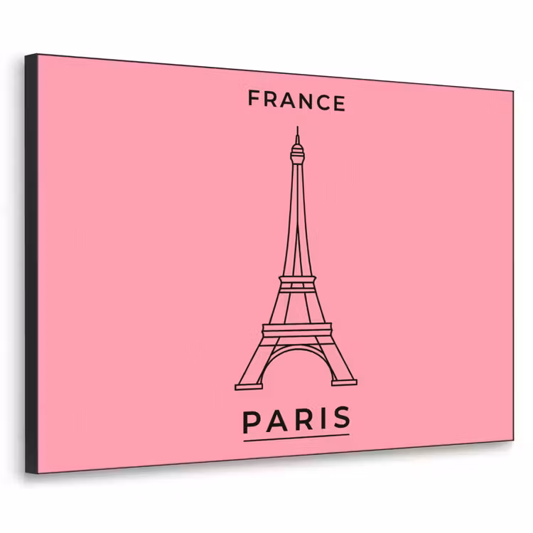 Art Frame - Eiffeltoren - Parijs - Architectuur - Minimalistisch - Roze — 1
