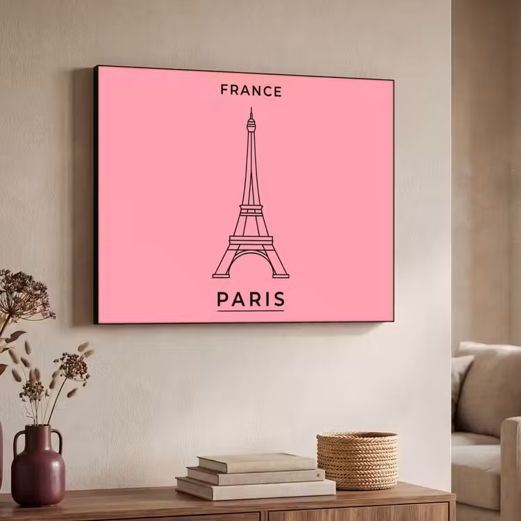 Art Frame - Eiffeltoren - Parijs - Architectuur - Minimalistisch - Roze — 4