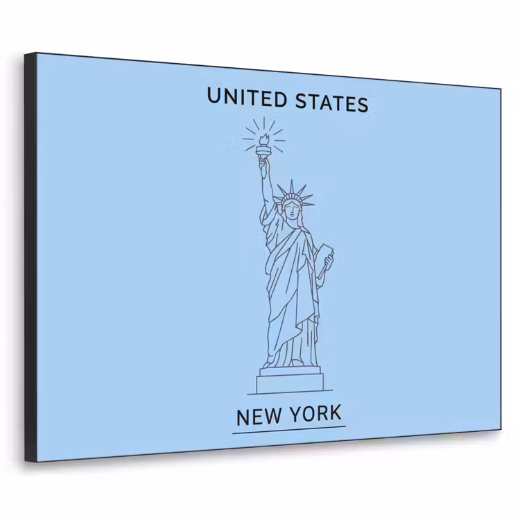 Art Frame - Monument - Vrijheidsbeeld - New York - Minimalistisch - Blauw — 1