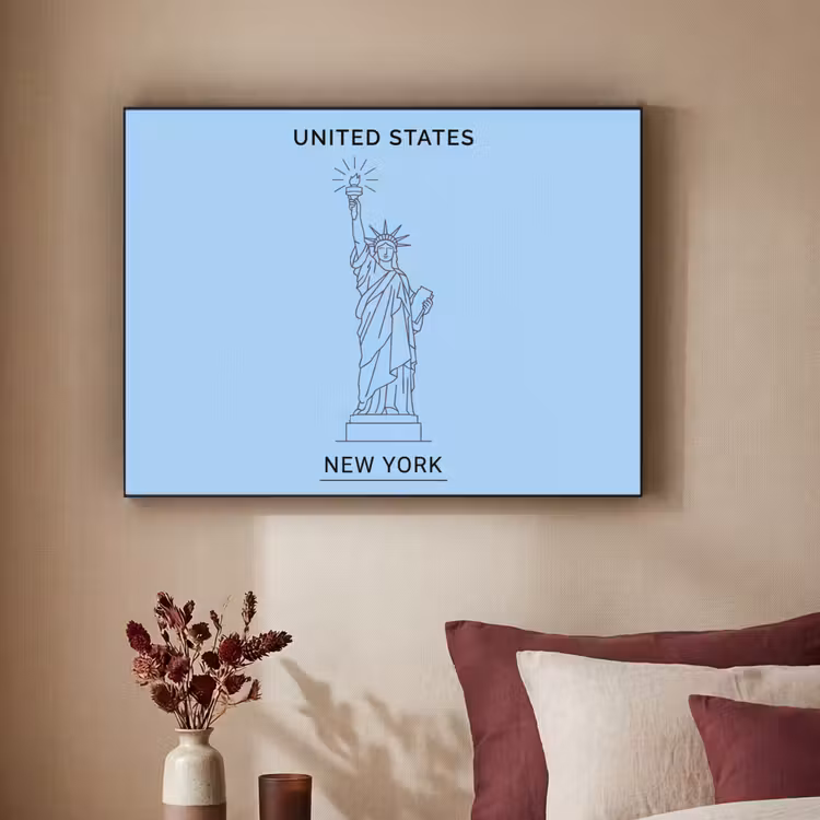 Art Frame - Monument - Vrijheidsbeeld - New York - Minimalistisch - Blauw — 2