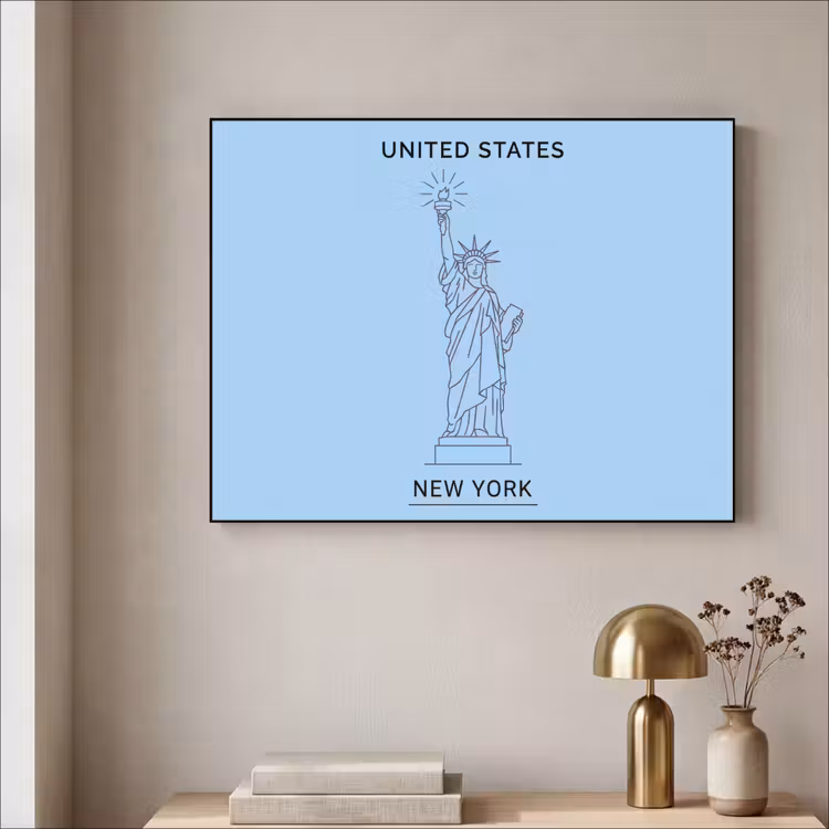 Art Frame - Monument - Vrijheidsbeeld - New York - Minimalistisch - Blauw — 3