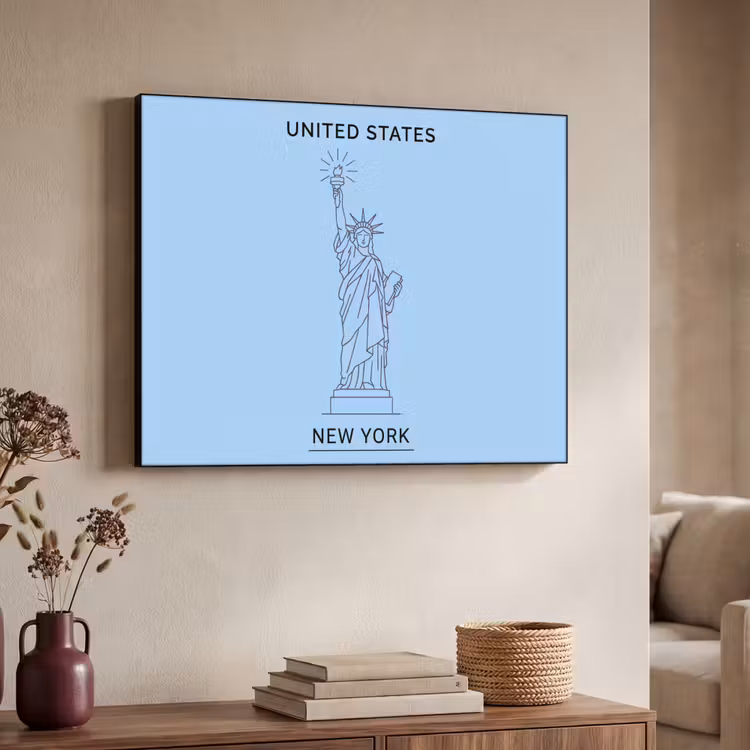 Art Frame - Monument - Vrijheidsbeeld - New York - Minimalistisch - Blauw — 4