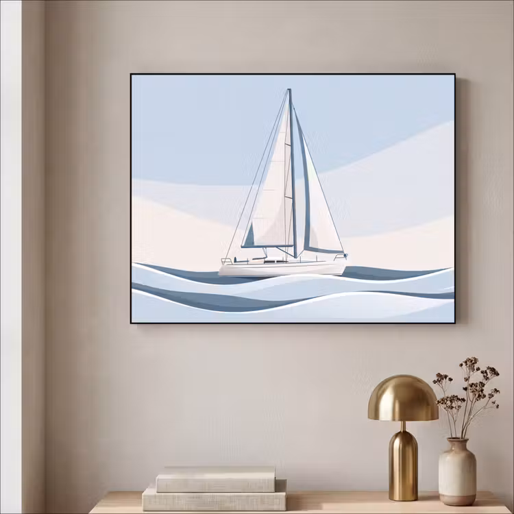 Art Frame - Boot - Zeil - Zee - Modern - Beige — 3