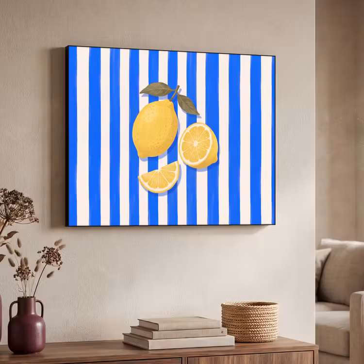Art Frame - Fruit - Citroen - Zomer - Geel - Blauw — 4
