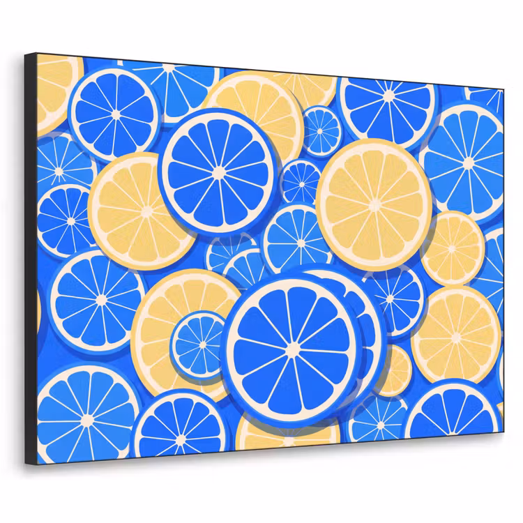 Art Frame - Fruit - Schijven - Patroon - Modern - Blauw - Geel — 1