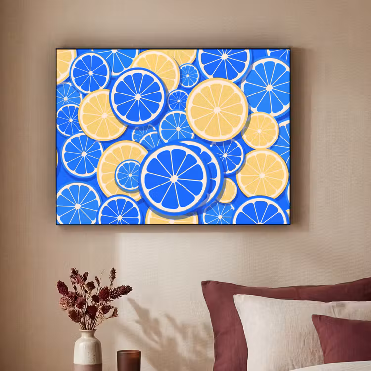 Art Frame - Fruit - Schijven - Patroon - Modern - Blauw - Geel — 2