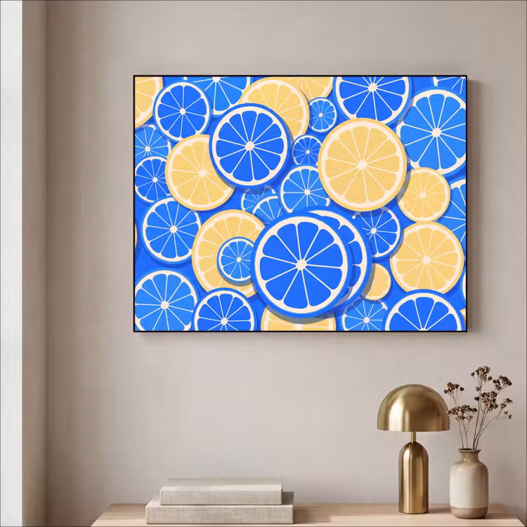 Art Frame - Fruit - Schijven - Patroon - Modern - Blauw - Geel — 3