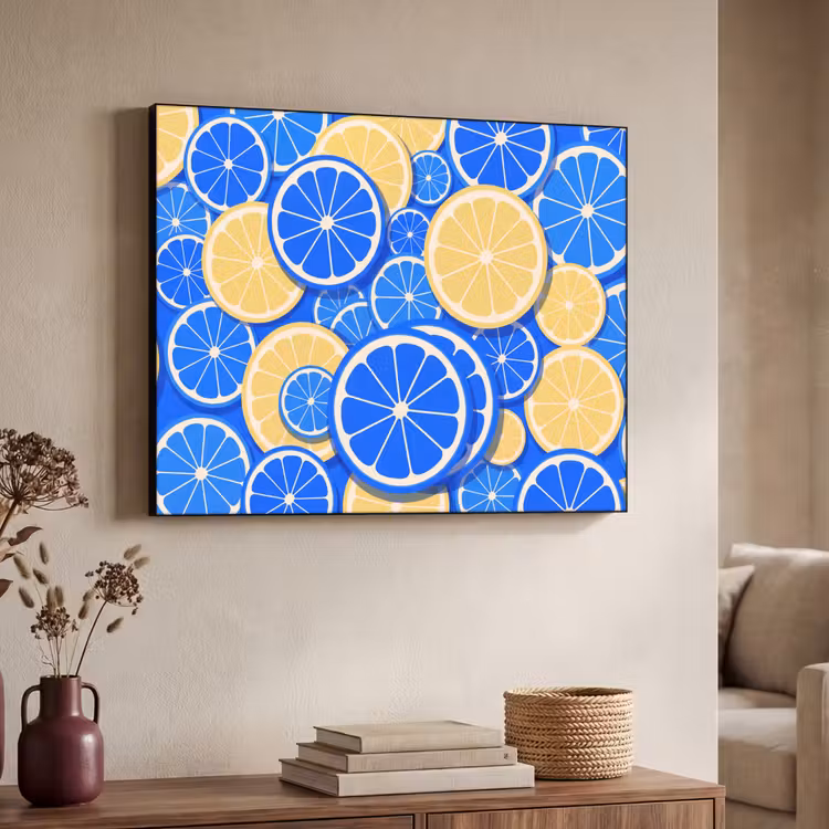 Art Frame - Fruit - Schijven - Patroon - Modern - Blauw - Geel — 4