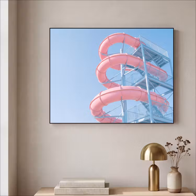 Art Frame - Glijbaan - Waterpark - Spiraal - Modern - Roze — 3