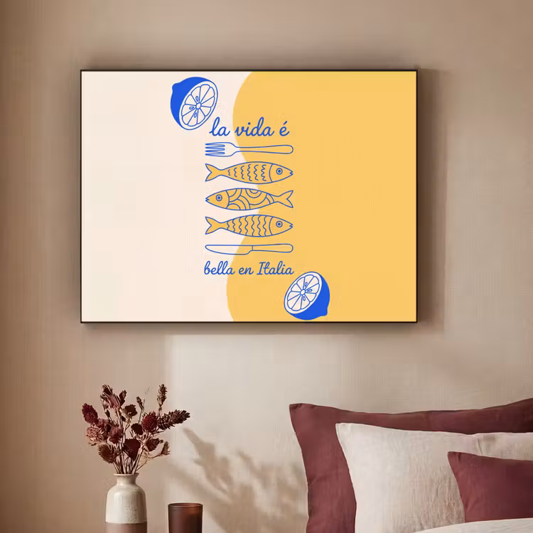 Art Frame - Italië - Eten - Citroen - Vis - Grafisch — 2