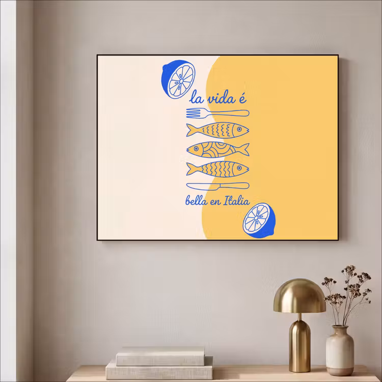 Art Frame - Italië - Eten - Citroen - Vis - Grafisch — 3