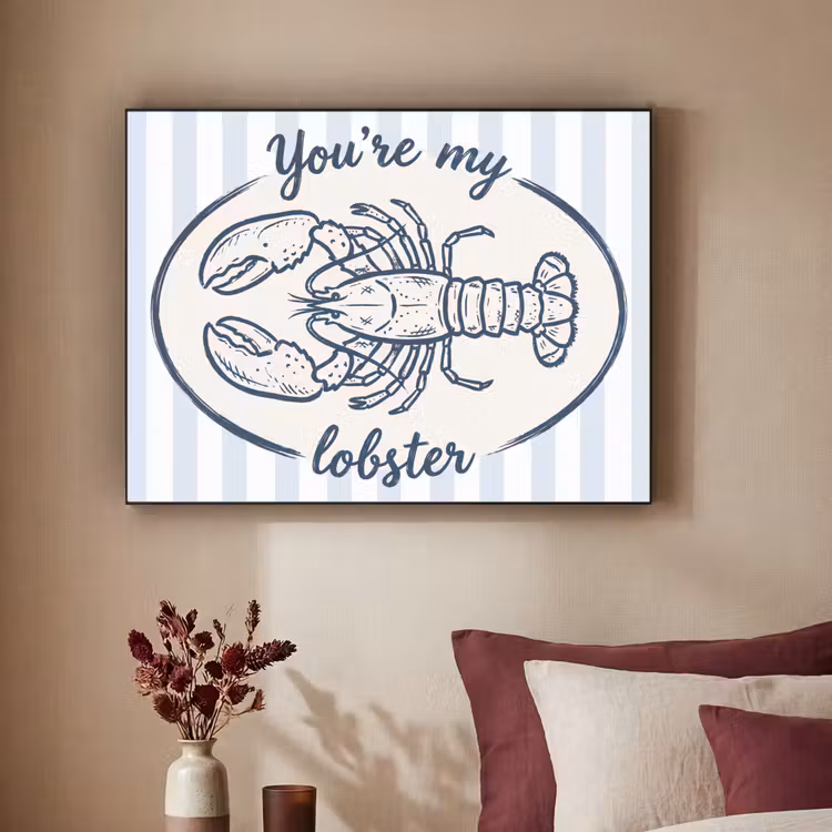 Art Frame - Kreeft - Illustratie - Liefde - Blauw - Decoratie — 2