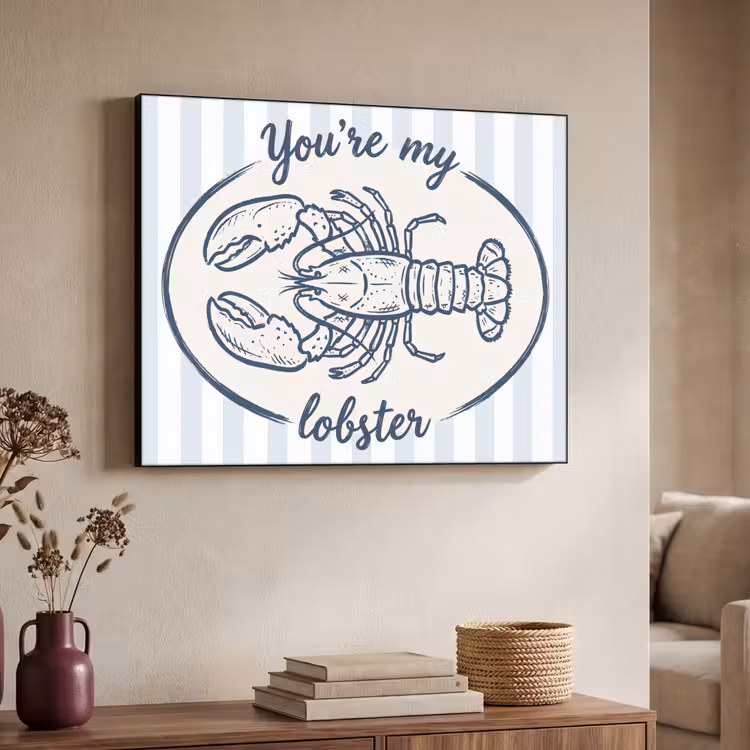 Art Frame - Kreeft - Illustratie - Liefde - Blauw - Decoratie — 4