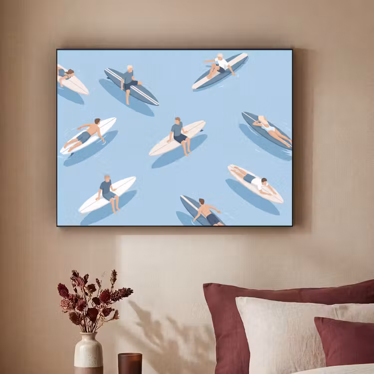 Art Frame - Mensen - Surfen - Water - Zomer - Illustratie — 2